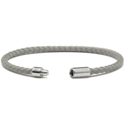 Viola Milano - Braided Italian Leather Bracelet - Grey - Handmade in Italy - Luxury Exclusive Collection - Avvenice^ Bracelets