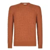 Viola Milano - Cable Knit Loro Piana Cashmere Sweater - Orange - Handmade in Italy - Luxury Exclusive Collection - Avvenice
