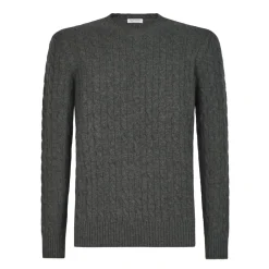 Viola Milano - Cable Knit Loro Piana Cashmere Sweater - Dark Grey - Handmade in Italy - Luxury Exclusive Collection - Avvenice^ Knitwears