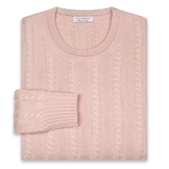 Viola Milano - Cable Knit Lambswool Sweater - Pink - Handmade in Italy - Luxury Exclusive Collection - Avvenice^ Knitwears