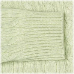 Viola Milano - Cable Knit Loro Piana Cashmere Sweater - Pistasch - Handmade in Italy - Luxury Exclusive Collection - Avvenice