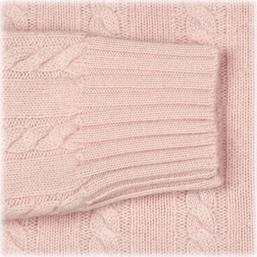 Viola Milano - Cable Knit Lambswool Sweater - Pink - Handmade in Italy - Luxury Exclusive Collection - Avvenice^ Knitwears