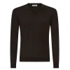 Viola Milano - Cashmere V-Neck Sweater - Brown - Handmade in Italy - Luxury Exclusive Collection - Avvenice