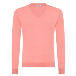Viola Milano - Cashmere V-Neck Sweater - Pink - Handmade in Italy - Luxury Exclusive Collection - Avvenice