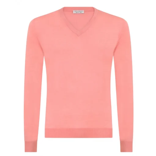 Viola Milano - Cashmere V-Neck Sweater - Pink - Handmade in Italy - Luxury Exclusive Collection - Avvenice
