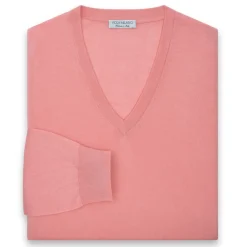 Viola Milano - Cashmere V-Neck Sweater - Pink - Handmade in Italy - Luxury Exclusive Collection - Avvenice