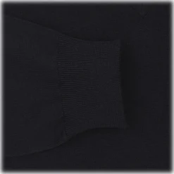 Viola Milano - Cashmere V-Neck Sweater - Navy - Handmade in Italy - Luxury Exclusive Collection - Avvenice