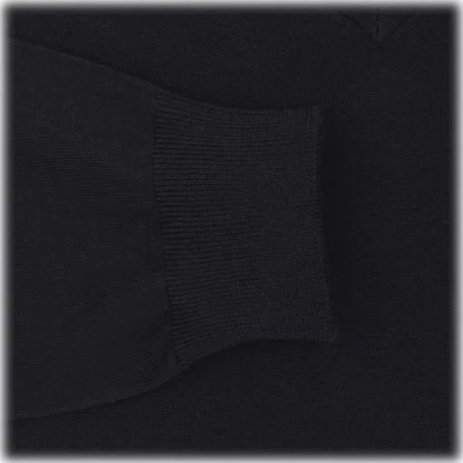 Viola Milano - Cashmere V-Neck Sweater - Navy - Handmade in Italy - Luxury Exclusive Collection - Avvenice