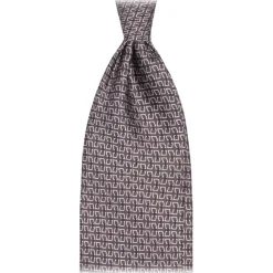 Viola Milano - Chain Lock Selftipped Italian Silk Tie - Grey Mix - Handmade in Italy - Luxury Exclusive Collection - Avvenice^ Ties & Bow Ties