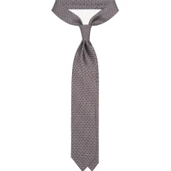 Viola Milano - Chain Lock Selftipped Italian Silk Tie - Grey Mix - Handmade in Italy - Luxury Exclusive Collection - Avvenice^ Ties & Bow Ties