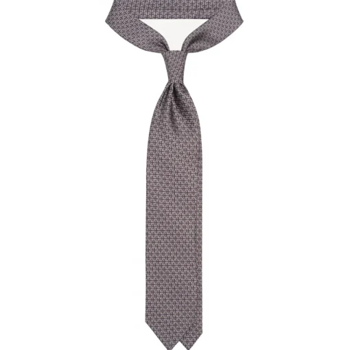 Viola Milano - Chain Lock Selftipped Italian Silk Tie - Grey Mix - Handmade in Italy - Luxury Exclusive Collection - Avvenice^ Ties & Bow Ties