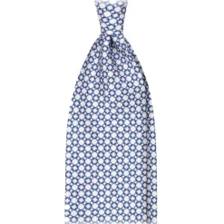 Viola Milano - Chain Pattern Selftipped Italian Silk Tie - Ivory - Handmade in Italy - Luxury Exclusive Collection - Avvenice^ Ties & Bow Ties