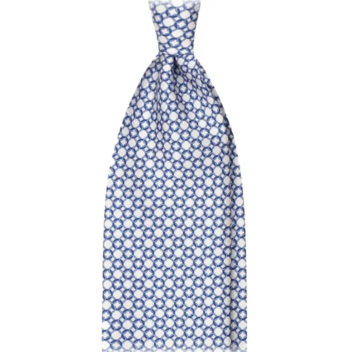 Viola Milano - Chain Pattern Selftipped Italian Silk Tie - Ivory - Handmade in Italy - Luxury Exclusive Collection - Avvenice^ Ties & Bow Ties