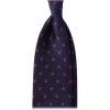 Viola Milano - Circle Printed Selftipped Italian Silk Tie - Navy / Pink - Made in Italy - Luxury Exclusive Collection - Avvenice^ Ties & Bow Ties