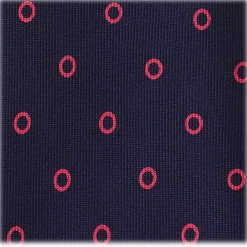 Viola Milano - Circle Printed Selftipped Italian Silk Tie - Navy / Pink - Made in Italy - Luxury Exclusive Collection - Avvenice^ Ties & Bow Ties
