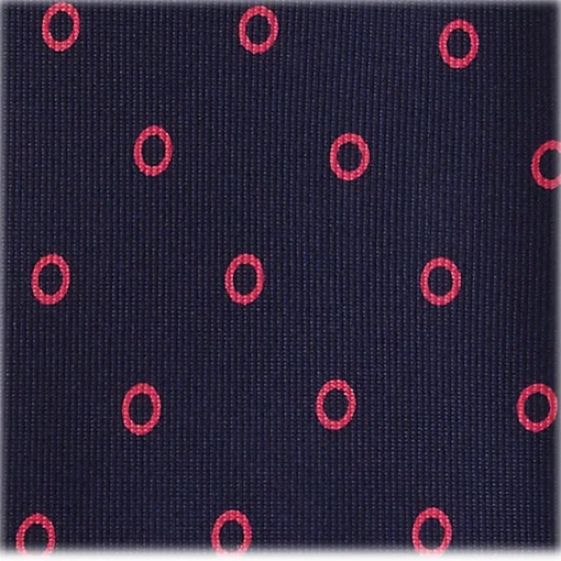 Viola Milano - Circle Printed Selftipped Italian Silk Tie - Navy / Pink - Made in Italy - Luxury Exclusive Collection - Avvenice^ Ties & Bow Ties