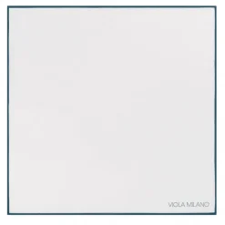 Viola Milano - Classic 100% Cotton Pocket Square - Navy - Handmade in Italy - Luxury Exclusive Collection - Avvenice