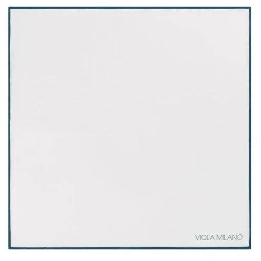 Viola Milano - Classic 100% Cotton Pocket Square - Navy - Handmade in Italy - Luxury Exclusive Collection - Avvenice