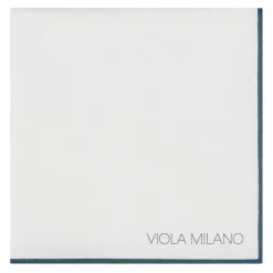 Viola Milano - Classic 100% Cotton Pocket Square - Navy - Handmade in Italy - Luxury Exclusive Collection - Avvenice