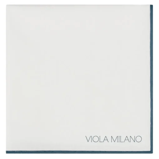 Viola Milano - Classic 100% Cotton Pocket Square - Navy - Handmade in Italy - Luxury Exclusive Collection - Avvenice
