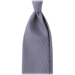 Viola Milano - Classic Circle Selftipped Italian Silk Tie - Navy/White - Handmade in Italy - Luxury Exclusive Collection - Avvenice^ Ties & Bow Ties