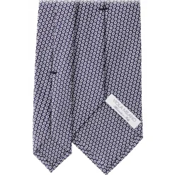 Viola Milano - Classic Circle Selftipped Italian Silk Tie - Navy/White - Handmade in Italy - Luxury Exclusive Collection - Avvenice^ Ties & Bow Ties