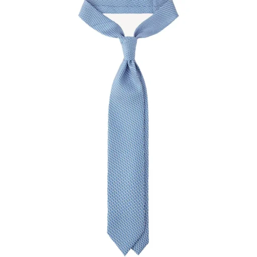 Viola Milano - Classic Circle Selftipped Italian Silk Tie - White - Handmade in Italy - Luxury Exclusive Collection - Avvenice