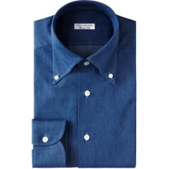 Viola Milano - Classic Denim Button-Down Collar Dress Shirt - Denim - Handmade in Italy - Luxury Exclusive Collection - Avvenice^ Shirts