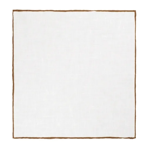 Viola Milano - Classic Linen Pocket Square - Brown - Handmade in Italy - Luxury Exclusive Collection - Avvenice