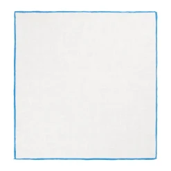 Viola Milano - Classic Linen Pocket Square - Blue - Handmade in Italy - Luxury Exclusive Collection - Avvenice