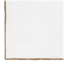 Viola Milano - Classic Linen Pocket Square - Brown - Handmade in Italy - Luxury Exclusive Collection - Avvenice