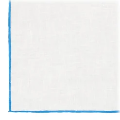 Viola Milano - Classic Linen Pocket Square - Blue - Handmade in Italy - Luxury Exclusive Collection - Avvenice