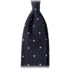 Viola Milano - Classic Polka Dot 3-Fold Grenadine Tie - Navy / White - Made in Italy - Luxury Exclusive Collection - Avvenice