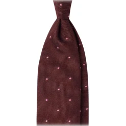 Viola Milano - Classic Polka Dot 3-Fold Grenadine Tie - Burgundy/Pink - Handmade in Italy - Luxury Exclusive Collection - Avvenice^ Ties & Bow Ties
