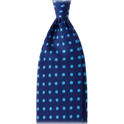 Viola Milano - Classic Polka Dot Selftipped Silk Tie - Blue/Sky - Handmade in Italy - Luxury Exclusive Collection - Avvenice^ Ties & Bow Ties