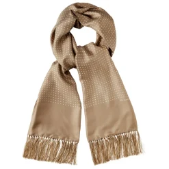 Viola Milano - Classic Polka Dot Madder Silk Scarf - Beige - Handmade in Italy - Luxury Exclusive Collection - Avvenice^ Scarves