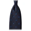 Viola Milano - Classic Polka Dot 3-Fold Grenadine Tie - Navy / Blue - Made in Italy - Luxury Exclusive Collection - Avvenice^ Ties & Bow Ties