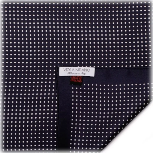 Viola Milano - Classic Polka Dot Silk Pocket Square - Navy - Handmade in Italy - Luxury Exclusive Collection - Avvenice^ Ties & Bow Ties