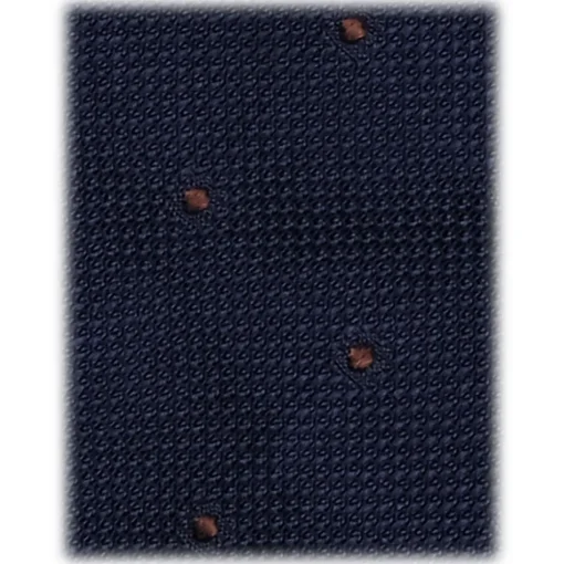 Viola Milano - Classic Polka Dot 3-Fold Grenadine Tie - Navy/Brown - Handmade in Italy - Luxury Exclusive Collection - Avvenice^ Ties & Bow Ties