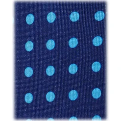 Viola Milano - Classic Polka Dot Selftipped Silk Tie - Blue/Sky - Handmade in Italy - Luxury Exclusive Collection - Avvenice^ Ties & Bow Ties