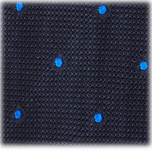 Viola Milano - Classic Polka Dot 3-Fold Grenadine Tie - Navy / Blue - Made in Italy - Luxury Exclusive Collection - Avvenice^ Ties & Bow Ties