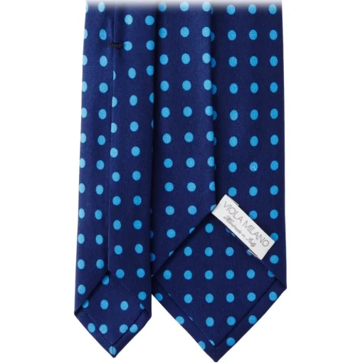 Viola Milano - Classic Polka Dot Selftipped Silk Tie - Blue/Sky - Handmade in Italy - Luxury Exclusive Collection - Avvenice^ Ties & Bow Ties
