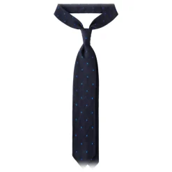 Viola Milano - Classic Polka Dot 3-Fold Grenadine Tie - Navy / Blue - Made in Italy - Luxury Exclusive Collection - Avvenice^ Ties & Bow Ties