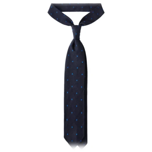 Viola Milano - Classic Polka Dot 3-Fold Grenadine Tie - Navy / Blue - Made in Italy - Luxury Exclusive Collection - Avvenice^ Ties & Bow Ties
