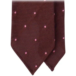 Viola Milano - Classic Polka Dot 3-Fold Grenadine Tie - Burgundy/Pink - Handmade in Italy - Luxury Exclusive Collection - Avvenice^ Ties & Bow Ties