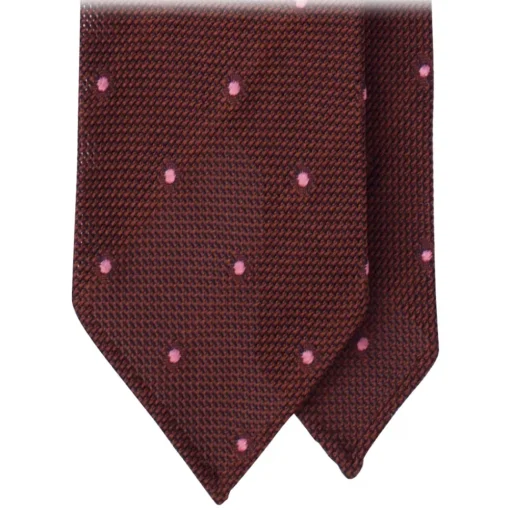 Viola Milano - Classic Polka Dot 3-Fold Grenadine Tie - Burgundy/Pink - Handmade in Italy - Luxury Exclusive Collection - Avvenice^ Ties & Bow Ties