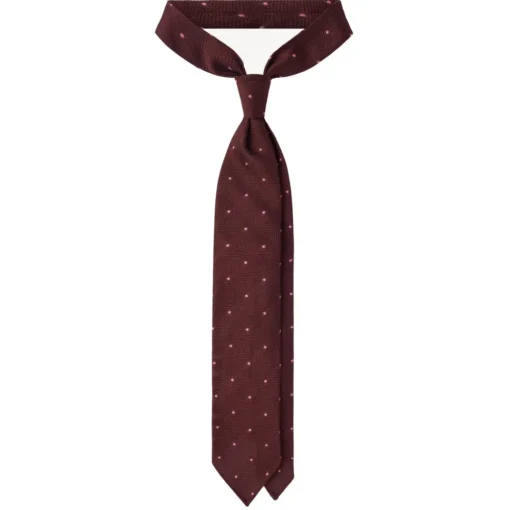 Viola Milano - Classic Polka Dot 3-Fold Grenadine Tie - Burgundy/Pink - Handmade in Italy - Luxury Exclusive Collection - Avvenice^ Ties & Bow Ties