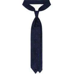 Viola Milano - Classic Polka Dot 3-Fold Grenadine Tie - Navy/Brown - Handmade in Italy - Luxury Exclusive Collection - Avvenice^ Ties & Bow Ties