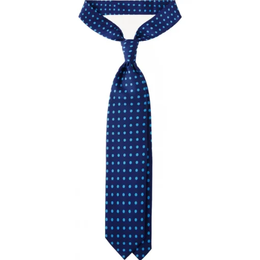 Viola Milano - Classic Polka Dot Selftipped Silk Tie - Blue/Sky - Handmade in Italy - Luxury Exclusive Collection - Avvenice^ Ties & Bow Ties