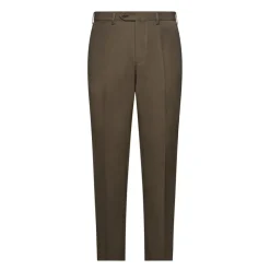 Viola Milano - Classic 4-seasonal Cotton Trousers - Army Green - Handmade in Italy - Luxury Exclusive Collection - Avvenice^ Trousers